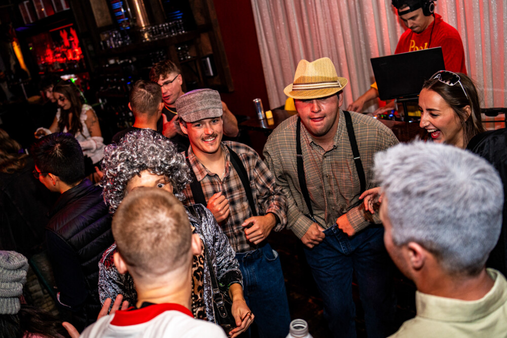 photo of people in halloween costumes at the Boo 2 Halloween Block Party, Amsterdam Lounge, Boise, Idaho