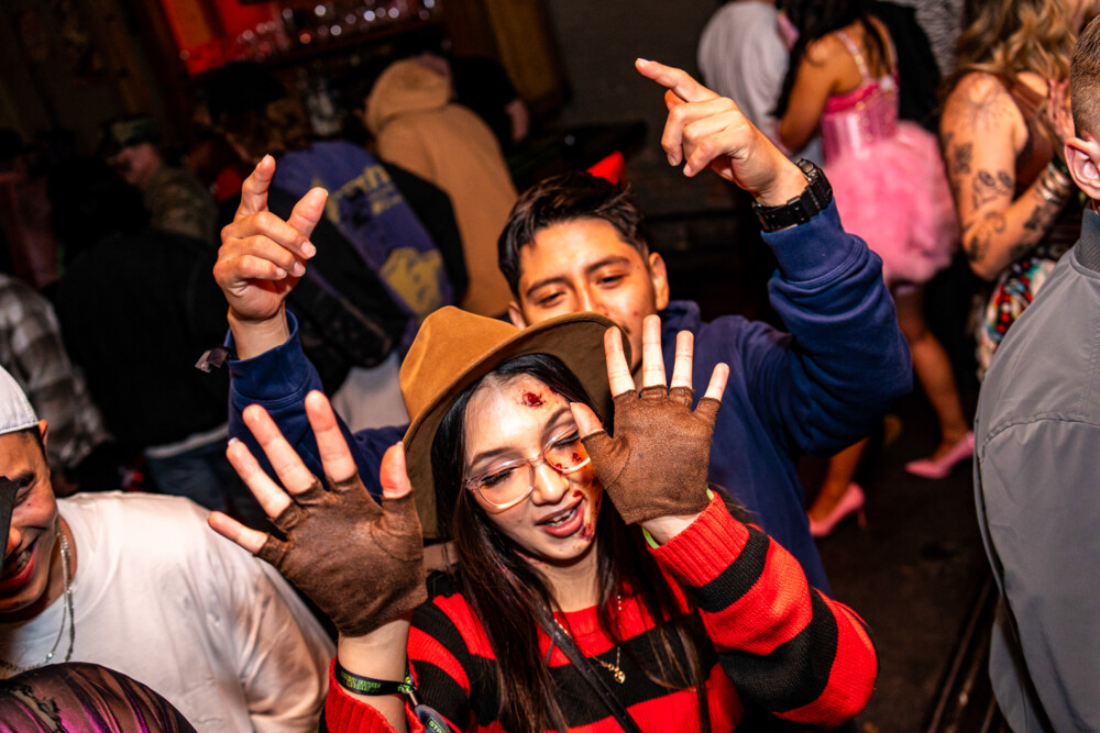photo of people in halloween costumes at the Boo 2 Halloween Block Party, Amsterdam Lounge, Boise, Idaho