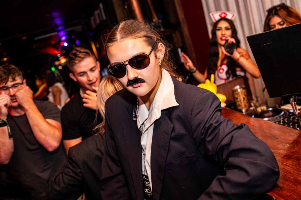 photo of people in halloween costumes at the Boo 2 Halloween Block Party, Amsterdam Lounge, Boise, Idaho