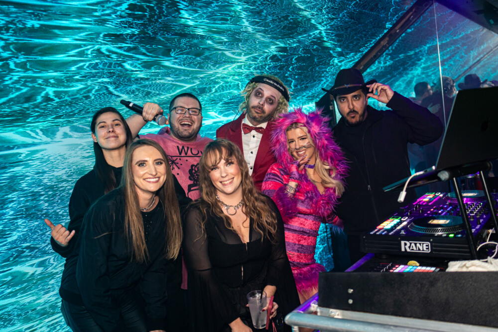 photo of people in halloween costumes at the Boo 2 Halloween Block Party, Dirty Little Roddy's, Boise, Idaho