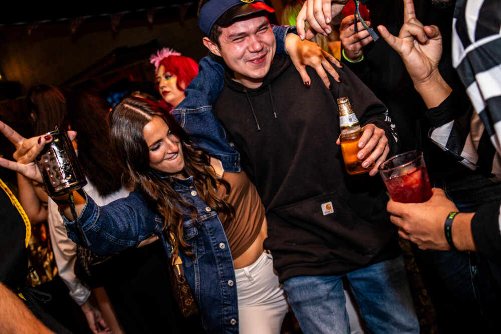 photo of people in halloween costumes at the Boo 2 Halloween Block Party, Amsterdam Lounge, Boise, Idaho
