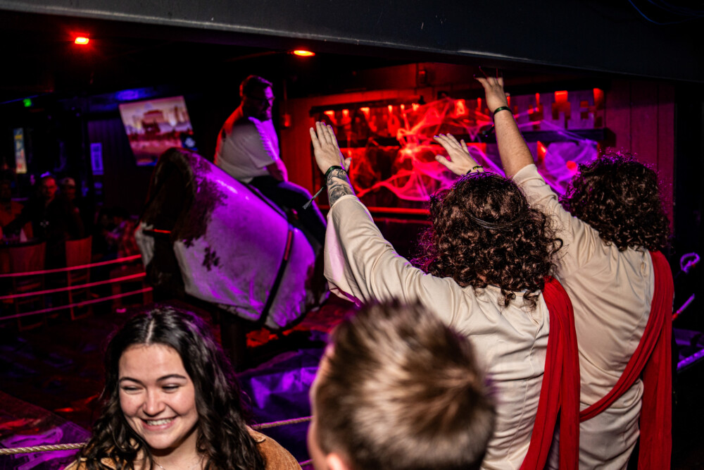 photo of people in halloween costumes at the Boo 2 Halloween Block Party, Dirty Little Roddy's, Boise, Idaho