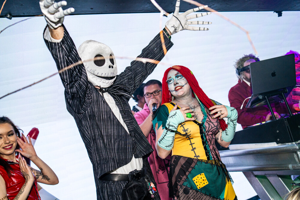 photo of people in halloween costumes at the Boo 2 Halloween Block Party, Dirty Little Roddy's, Boise, Idaho