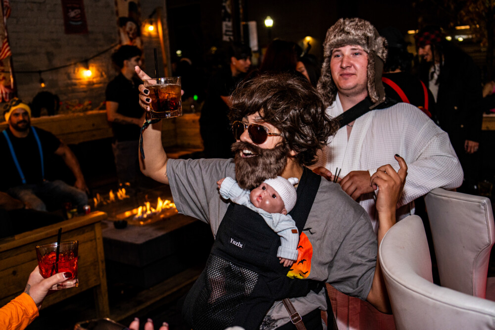 photo of people in halloween costumes at the Boo 2 Halloween Block Party, Amsterdam Lounge, Boise, Idaho