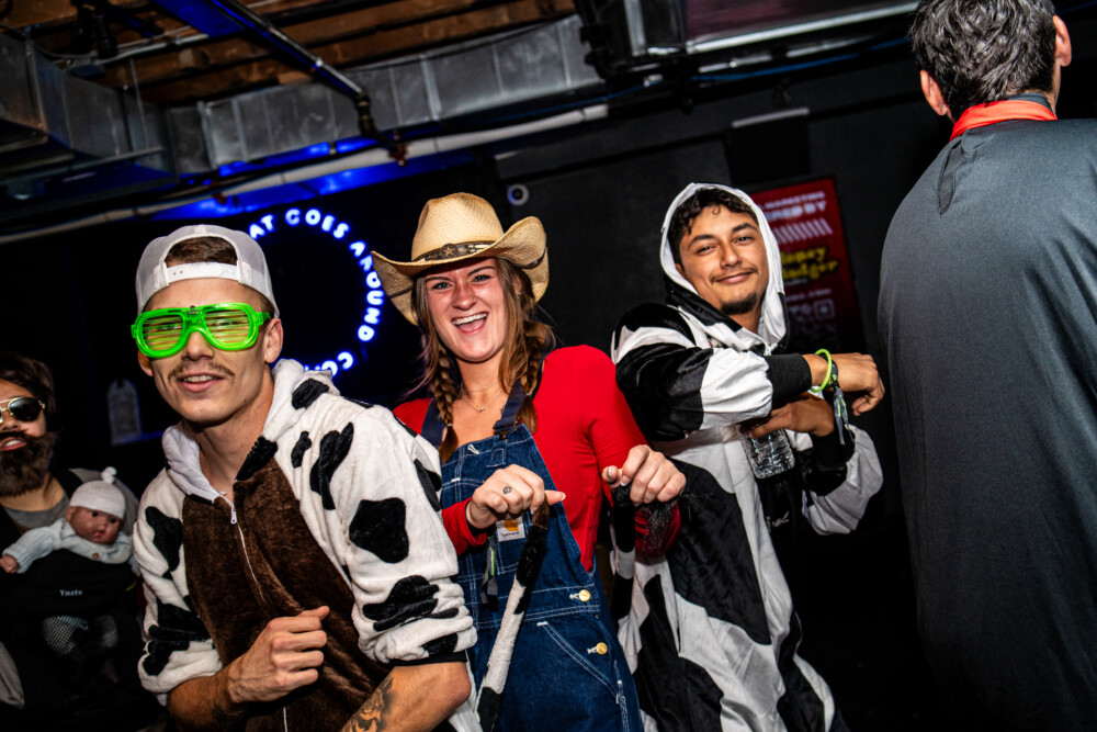 photo of people in halloween costumes at the Boo 2 Halloween Block Party, Karma, Boise, Idaho