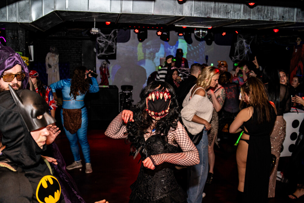 photo of people in halloween costumes at the Boo 2 Halloween Block Party, Karma, Boise, Idaho