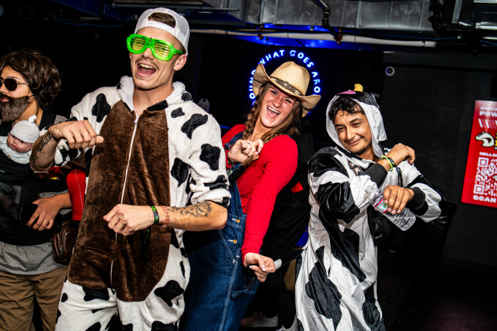 photo of people in halloween costumes at the Boo 2 Halloween Block Party, Karma, Boise, Idaho