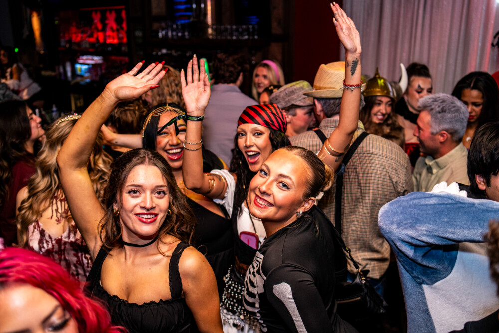 photo of people in halloween costumes at the Boo 2 Halloween Block Party, Amsterdam Lounge, Boise, Idaho