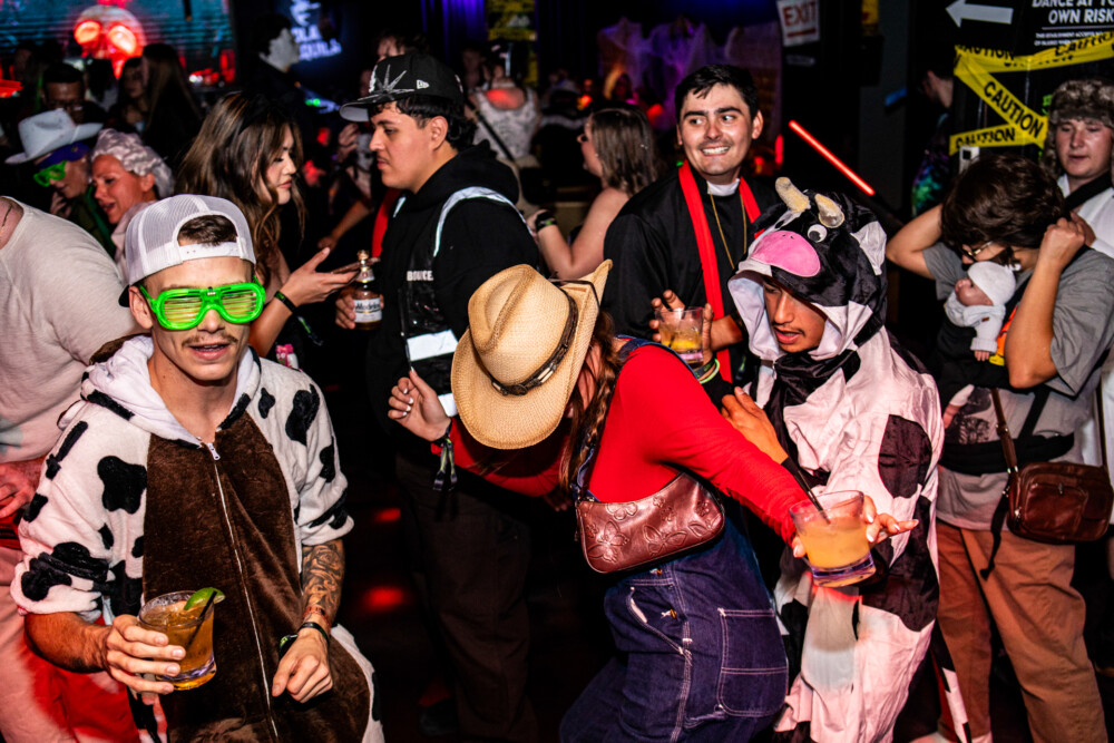 photo of people in halloween costumes at the Boo 2 Halloween Block Party, Karma, Boise, Idaho