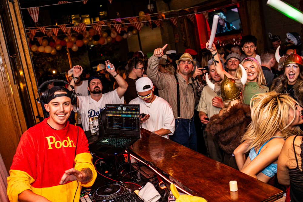 photo of people in halloween costumes at the Boo 2 Halloween Block Party, Amsterdam Lounge, Boise, Idaho