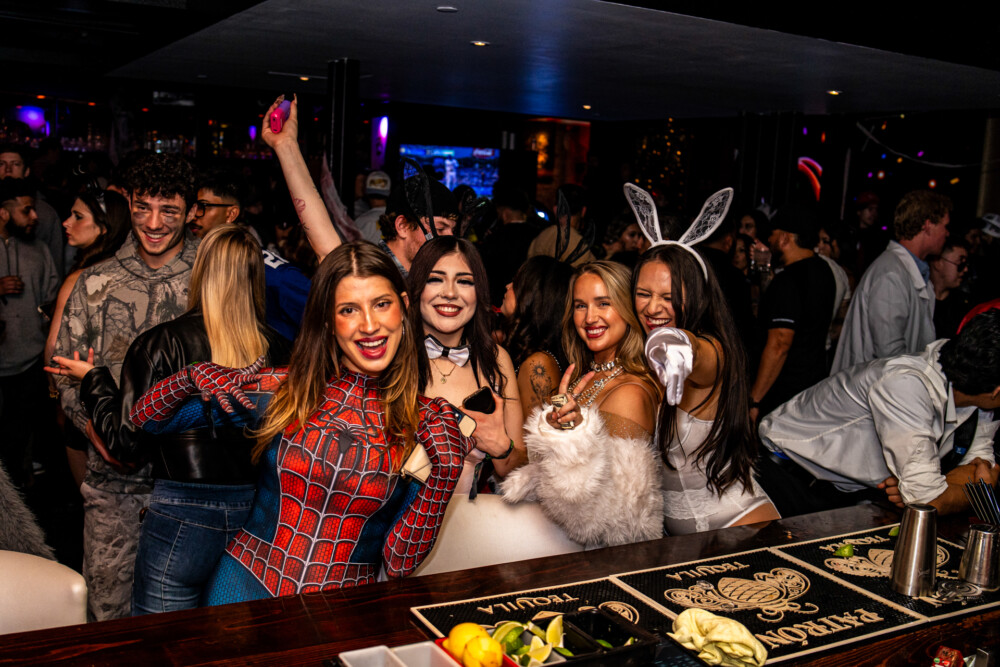 photo of people in halloween costumes at the Boo 2 Halloween Block Party, Amsterdam Lounge, Boise, Idaho