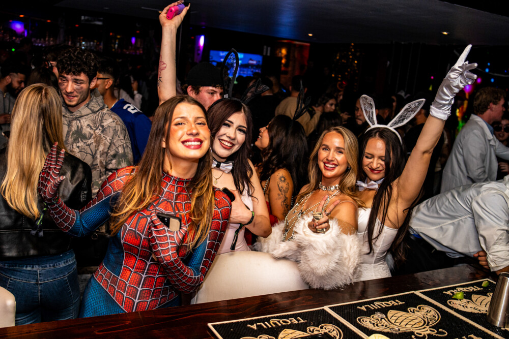 photo of people in halloween costumes at the Boo 2 Halloween Block Party, Amsterdam Lounge, Boise, Idaho