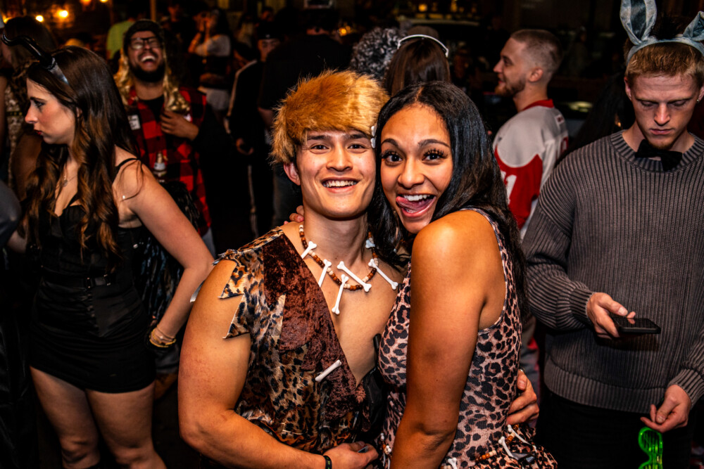 photo of people in halloween costumes at the Boo 2 Halloween Block Party, Amsterdam Lounge, Boise, Idaho