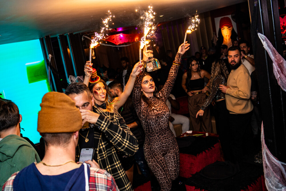 photo of people in halloween costumes at the Boo 2 Halloween Block Party, Amsterdam Lounge, Boise, Idaho