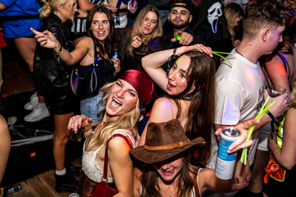 photo of people in halloween costumes at the Boo 2 Halloween Block Party, Dirty Little Roddy's, Boise, Idaho